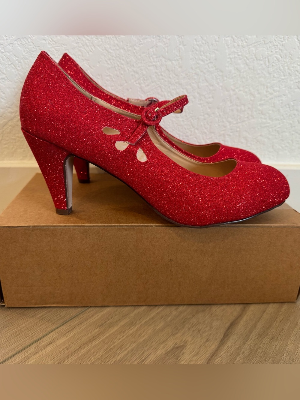 J. Adam’s Pixie Glitter Mary Jane Heels